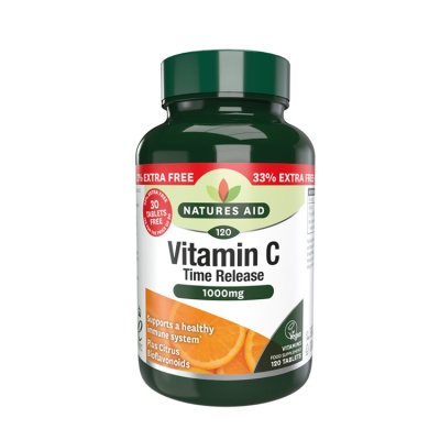 Natures Aid Vitamin C 1000mg Time Release 120 tabs (90+30 Free)